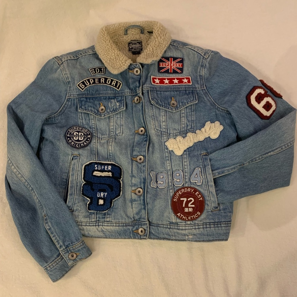 SUPERDRY- Sherpa lined girlfriend jean jacket